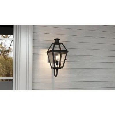 Quoizel Mishler 1-light Earth Black Outdoor Wall Lantern In Powder Coated Finish;other