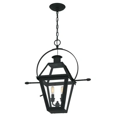 Quoizel Mitcham 2-light Earth Black Outdoor Hanging Lantern
