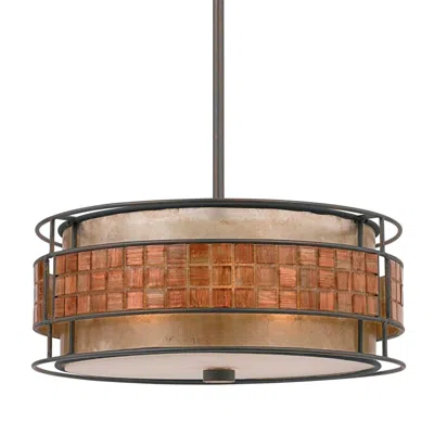 Quoizel Naturals 16" Wide Mica Mosaic Drum Pendant Light