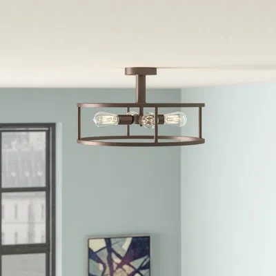Quoizel New Harbor 4 - Light 18" Semi Flush Mount In Bronze