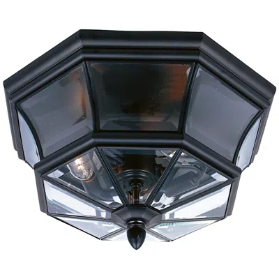 Quoizel Newbury 15 1/4" Wide Black Outdoor Ceiling Light