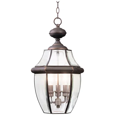 Quoizel Newbury 21" High Bronze Traditional Outdoor Hanging Light In Black