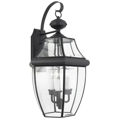 Quoizel Newbury 22 1/2" High 3-light Mystic Black Outdoor Wall Light