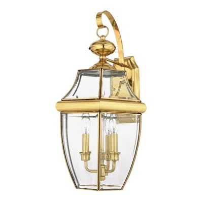 Quoizel Newbury 22 1/2" High 3-light Polished Brass Outdoor Wall Light