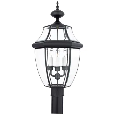 Quoizel Newbury 23" High Mystic Black 3-light Outdoor Post Light