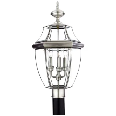 Quoizel Newbury 23" High Pewter 3-light Outdoor Post Light