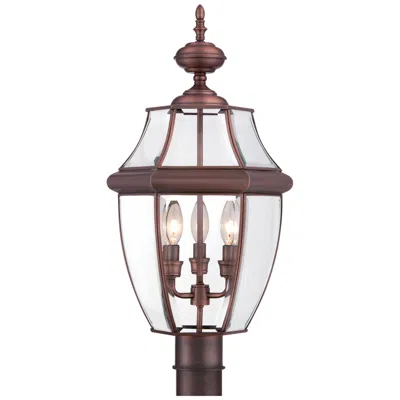 Quoizel Newbury 23"h Aged Copper 3-light Outdoor Post Light