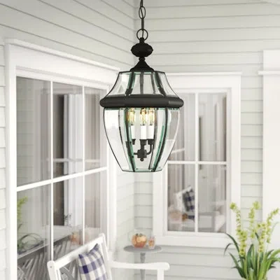 Quoizel Newbury 3 -bulb 21" H Outdoor Hanging Lantern In Mystic Black