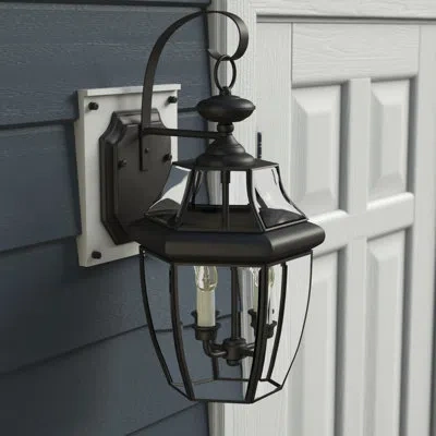 Quoizel Newbury 3 - Bulb 22.5" H Beveled Outdoor Wall Lantern In Mystic Black