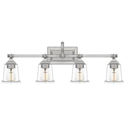 Quoizel Nicholas 30 1/2" Wide Brushed Nickel 4-light Bath Light