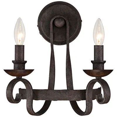Quoizel Noble 14" High Rustic Black Wall Sconce