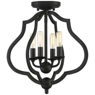 Quoizel O'keefe 15" Wide Matte Black 4-light Ceiling Light