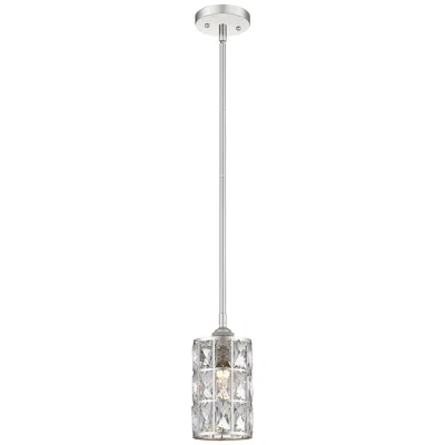 Quoizel Oliver 5"w Polished Nickel And Crystal Mini Pendant