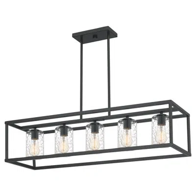 Quoizel Outdoor Living 5 - Light Kitchen Island Linear Outdoor Chandelier In Powder Coated Finish