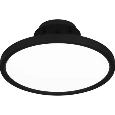 Quoizel Outskirts Integrated Led Brushed Nickel Semi-flush Mount In Black
