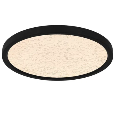 Quoizel Outskirts Integrated Led Earth Black Flush Mount With Cct Switch