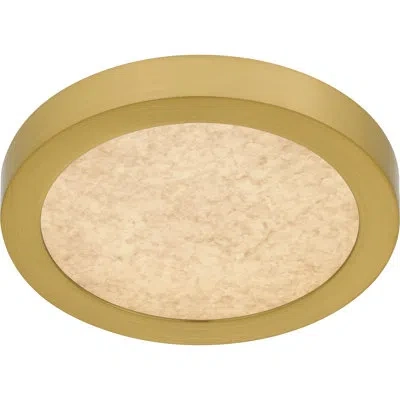 Quoizel Outskirts Integrated Led Flush Mount With Cct Switch In D,brushed Gold