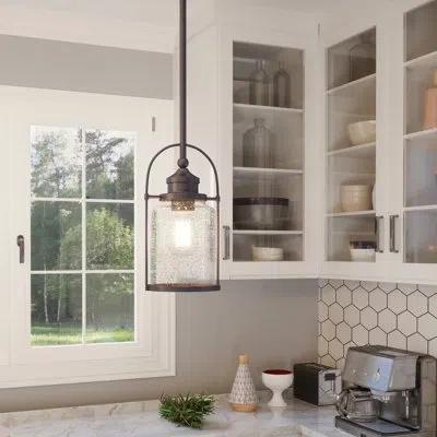 Quoizel Payson 1 - Light Single Jar Pendant In Western Bronze