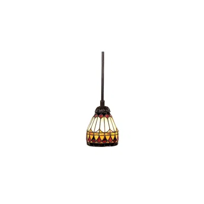 Quoizel Piccolo 6" Wide Tiffany-style Glass Mini Pendant Chandelier
