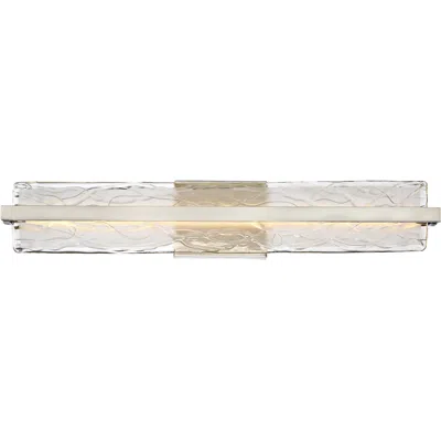 Quoizel Platinum Glacial 30" Wide Nickel - Glass Modern Led Bath Light In Multi