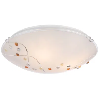 Quoizel Platinum Stellar 16" Chrome Silkscreen Glass Ceiling Light