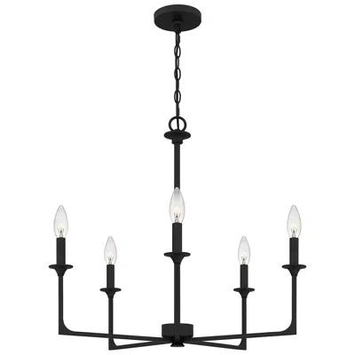 Quoizel Prescott 26" Wide Matte Black 5-light Chandelier