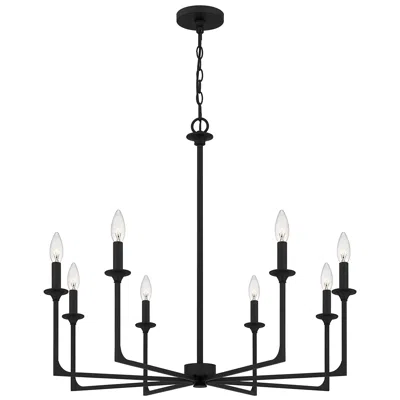 Quoizel Prescott 32" Wide Matte Black 8-light Chandelier