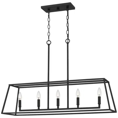 Quoizel Prescott 36" Wide Matte Black 5-light Island Chandelier