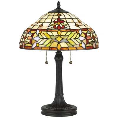 Quoizel Quinn 22 1/2" High Bronze Tiffany-style Accent Table Lamp