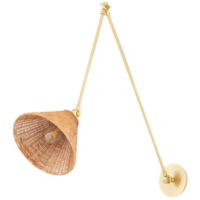 Quoizel Quorum Wicker Aged Brass Adjustable Wall Lamp