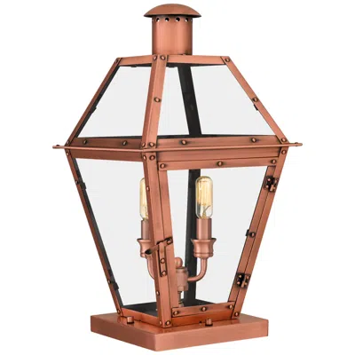 Quoizel Rue De Royal 19 1/4"h Aged Copper Outdoor Pier Mount Lantern