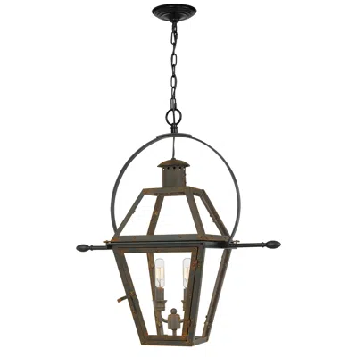 Quoizel Rue De Royal 21 1/4" Wide Industrial Bronze 2-light Pendant