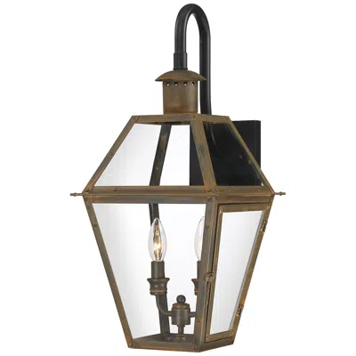 Quoizel Rue De Royal 22 1/2"h Aged Copper 2-light Outdoor Wall Light In Brown