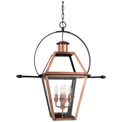 Quoizel Rue De Royal 29.5" Wide 4-light Aged Copper Lantern Pendant
