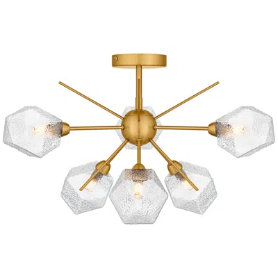 Quoizel Salvador 6-light Brushed Gold Semi-flush Mount