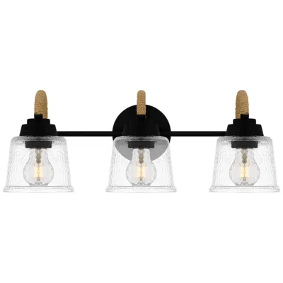 Quoizel Seabreeze 22 1/2"w Matte Black 3-light Bath Light