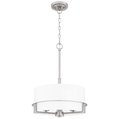 Quoizel Seymour 15" Wide Brushed Nickel Drum Pendant Light