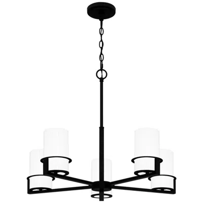 Quoizel Seymour 27" Wide 5-light Modern Matte Black Chandelier
