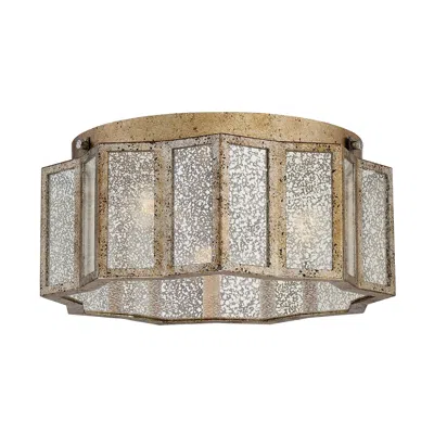 Quoizel Shrine 16" Wide Aged Gold Mercury Glass Ceiling Light