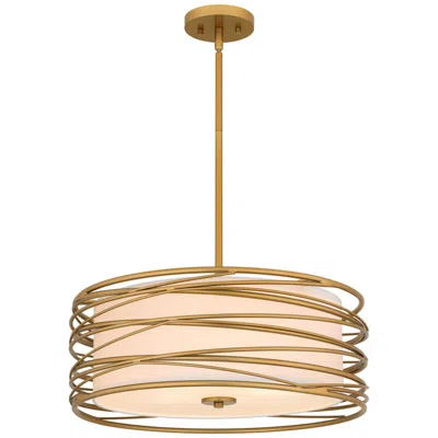Quoizel Spiral 20" Wide Light Gold Drum Pendant Light