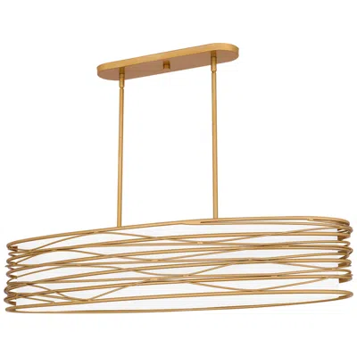 Quoizel Spiral 42" Wide Light Gold Island Pendant Light
