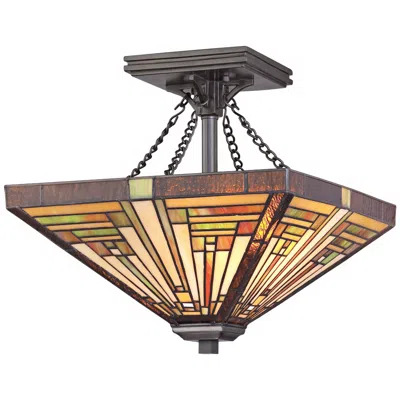 Quoizel Stephen Collection 14" Wide Ceiling Light Fixture In Brown