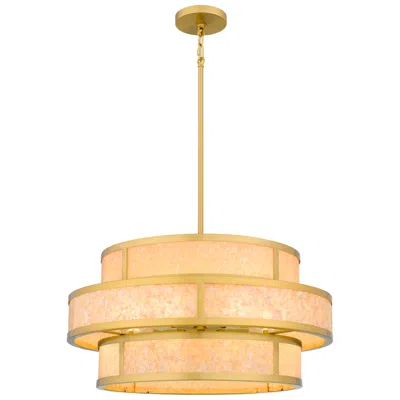 Quoizel Stoneland 6-light Brushed Gold Pendant Light