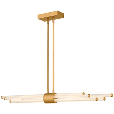 Quoizel Talbott Integrated Led Brushed Gold Linear Chandelier
