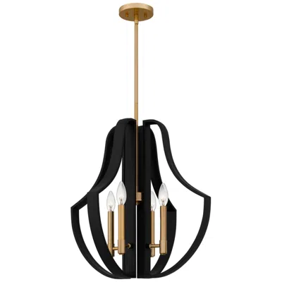Quoizel Talia 22" Wide Gold And Matte Black 4-light Pendant