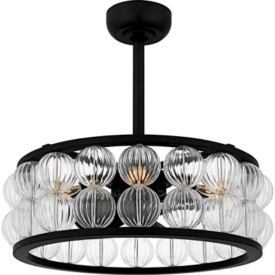 Quoizel Terrarock 4-light Matte Black Fan Light