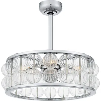 Quoizel Terrarock 4-light Polished Chrome Fan Light In Silver