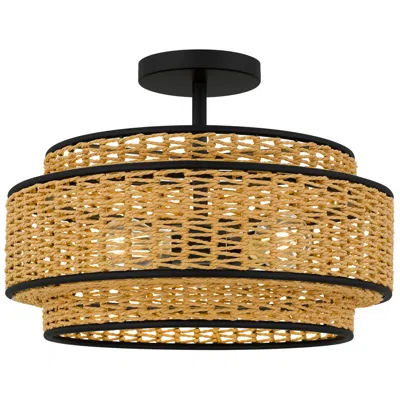 Quoizel Teton 3-light Matte Black Semi-flush Mount