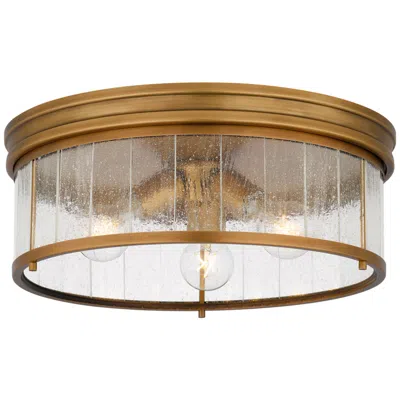 Quoizel Theodora 16"w Weathered Brass 3-light Ceiling Light In Gold