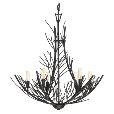 Quoizel Thornhill 26" Marcado Black 6-light Tree Branch Chandelier